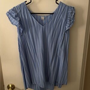 Old Navy Blue Ruffled Blouse